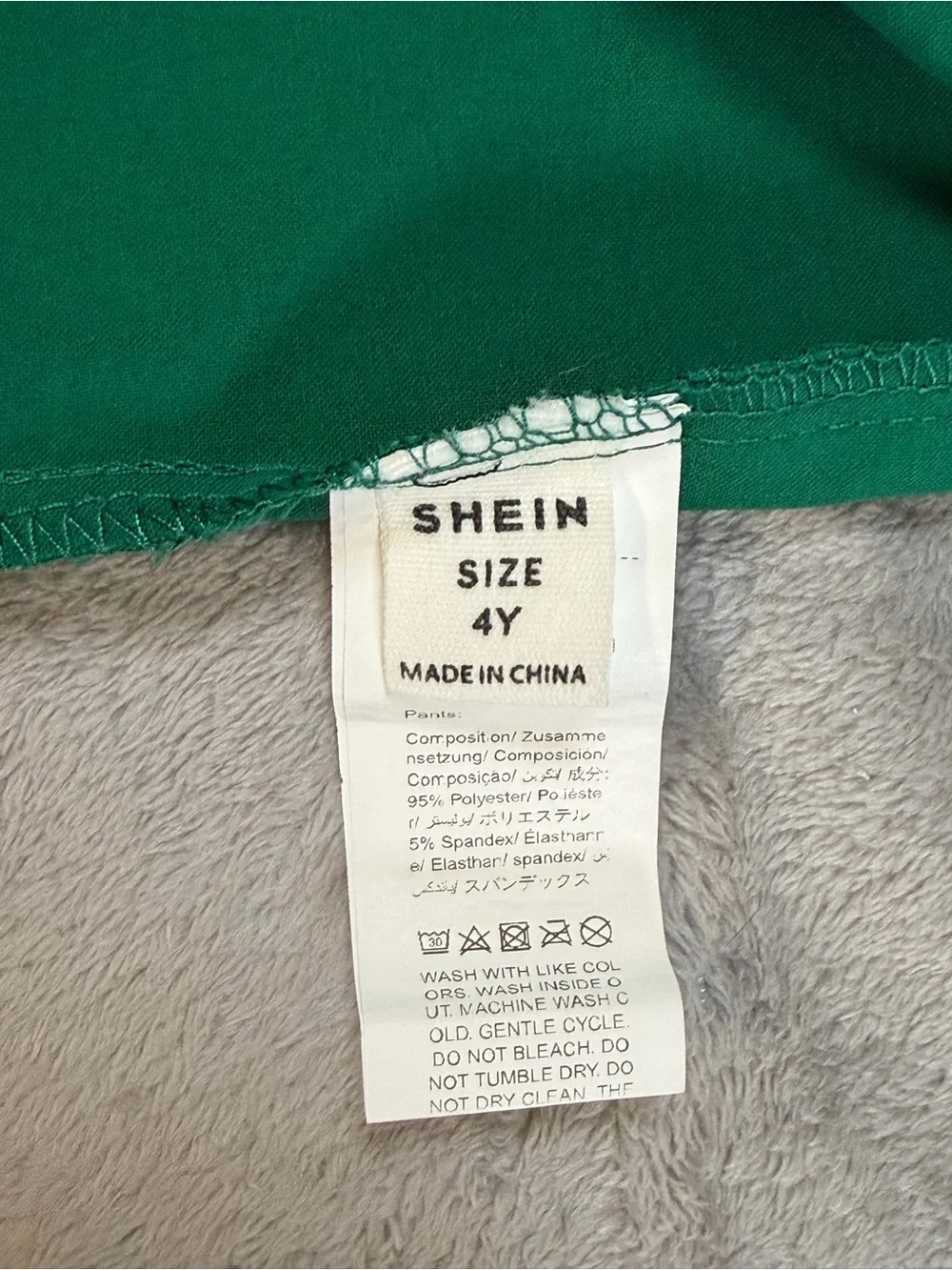SHEIN Green High-Waist Button-Accent Girls' Shorts Set